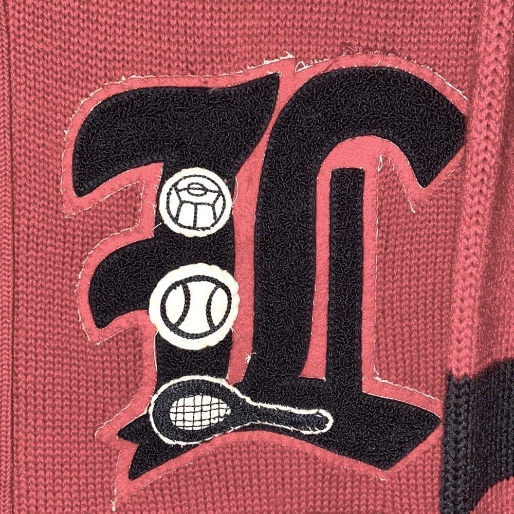 Vtg Letterman’s Wool HS Varsity Cardigan Tennis 🎾 Men’s size M Intra Mural LHS  - Picture 3 of 7